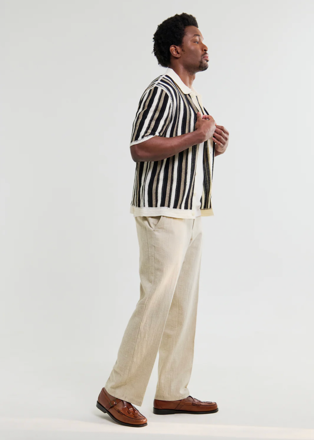 Porto SS Shirt Stripe Crochet