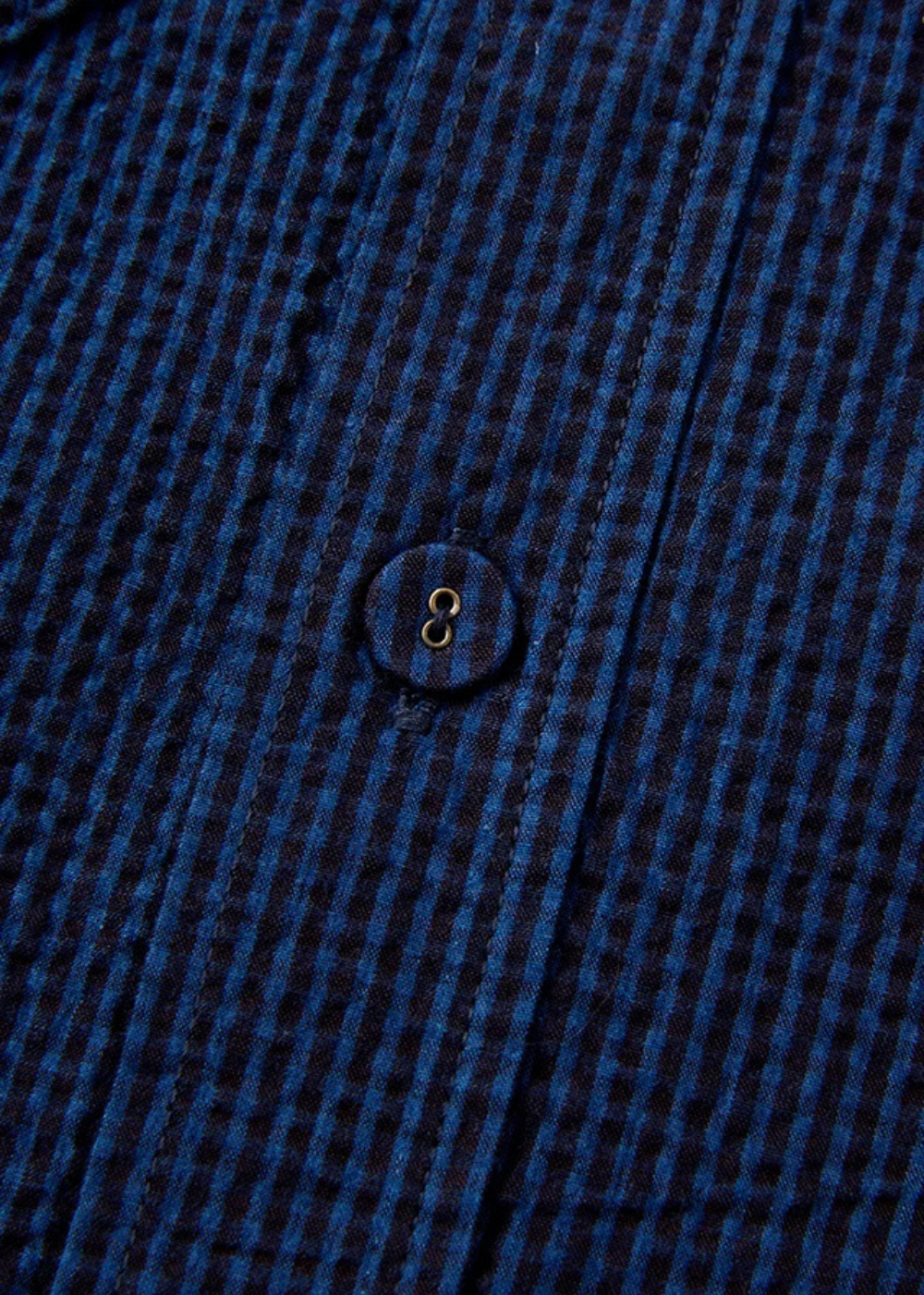 Seersucker Dark x Light Indigo Check Shirt