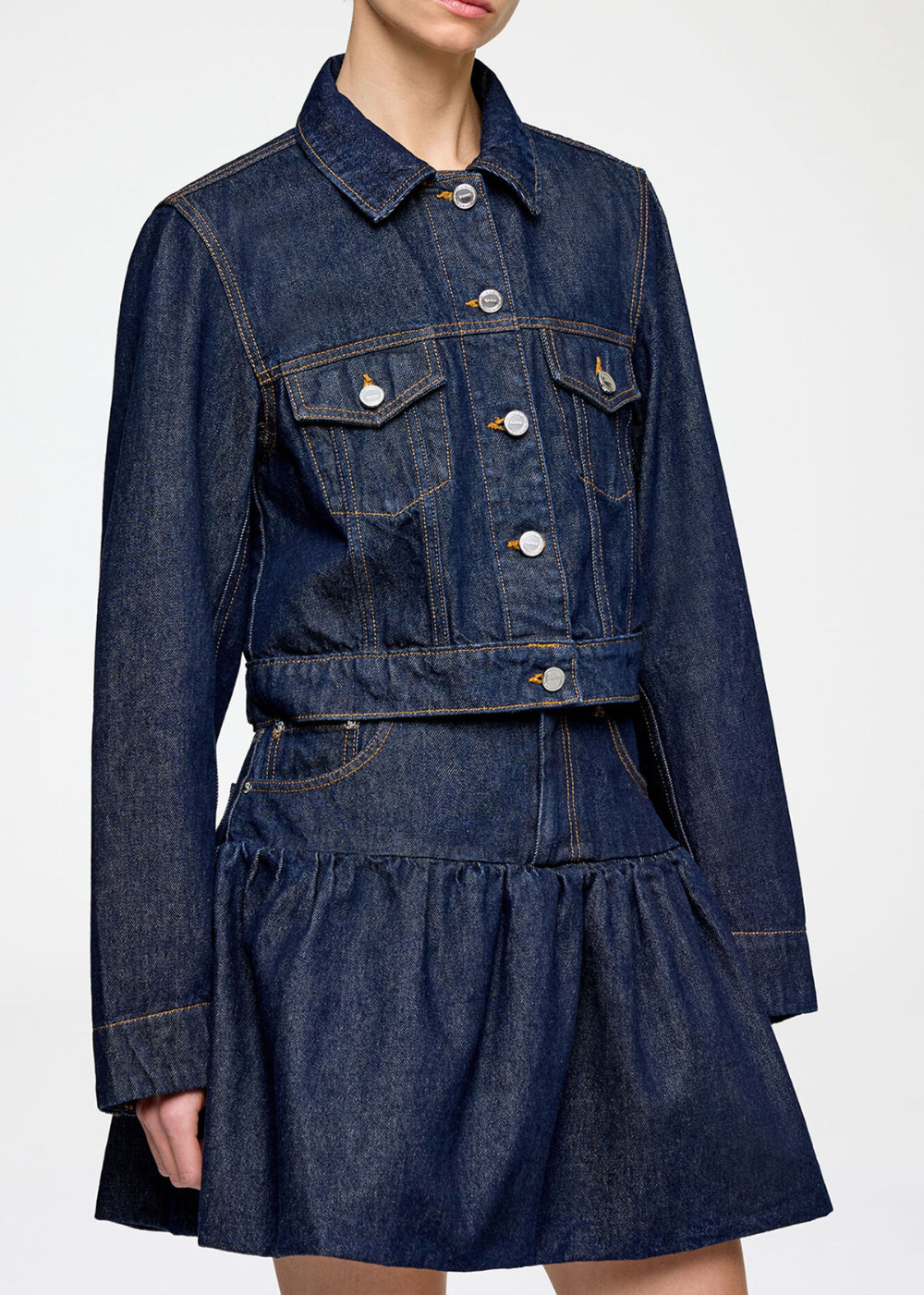 Rinse Denim Cropped Jacket