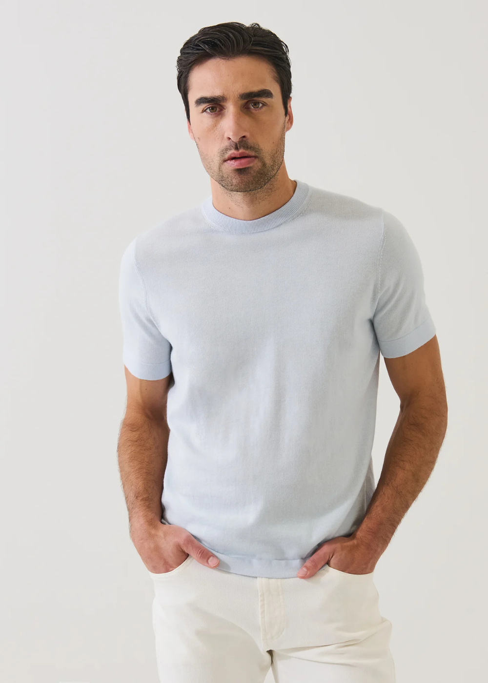 Cotton Blend Short Sleeve Crewneck