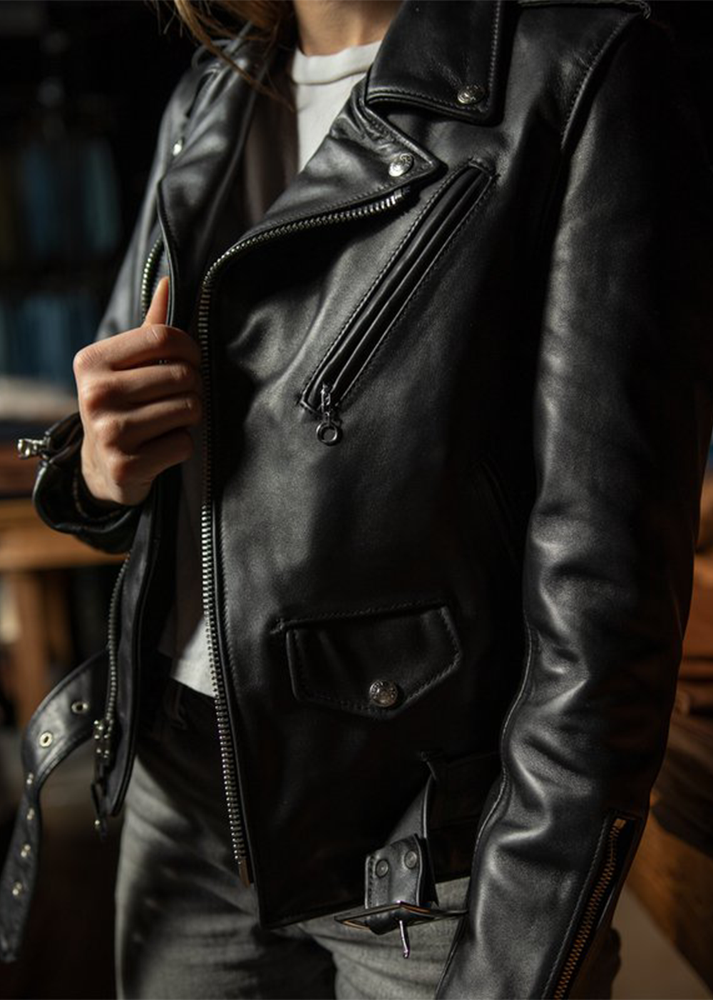 Women's Perfecto Leather Jacket - Black - Schott NYC - Danali Canada