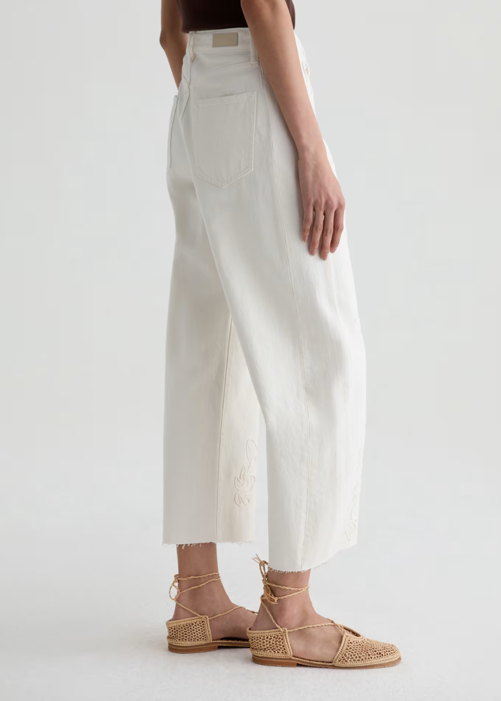 Hattie Crop Barrel Leg Eyelet Jean