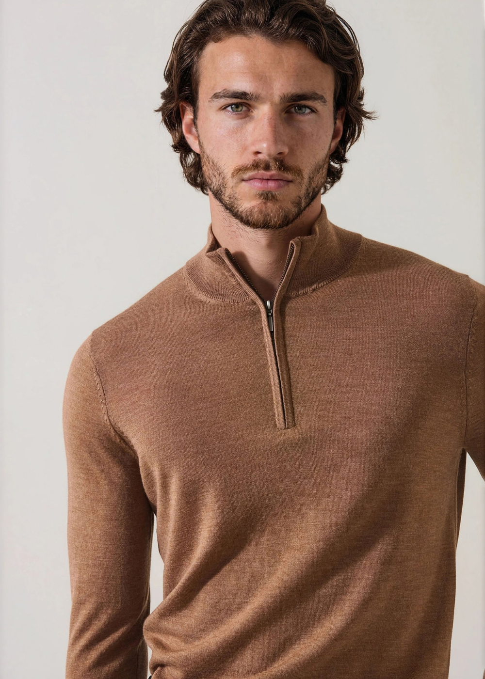 LS Extrafine Merino 1/4 Zip Mockneck Sweater