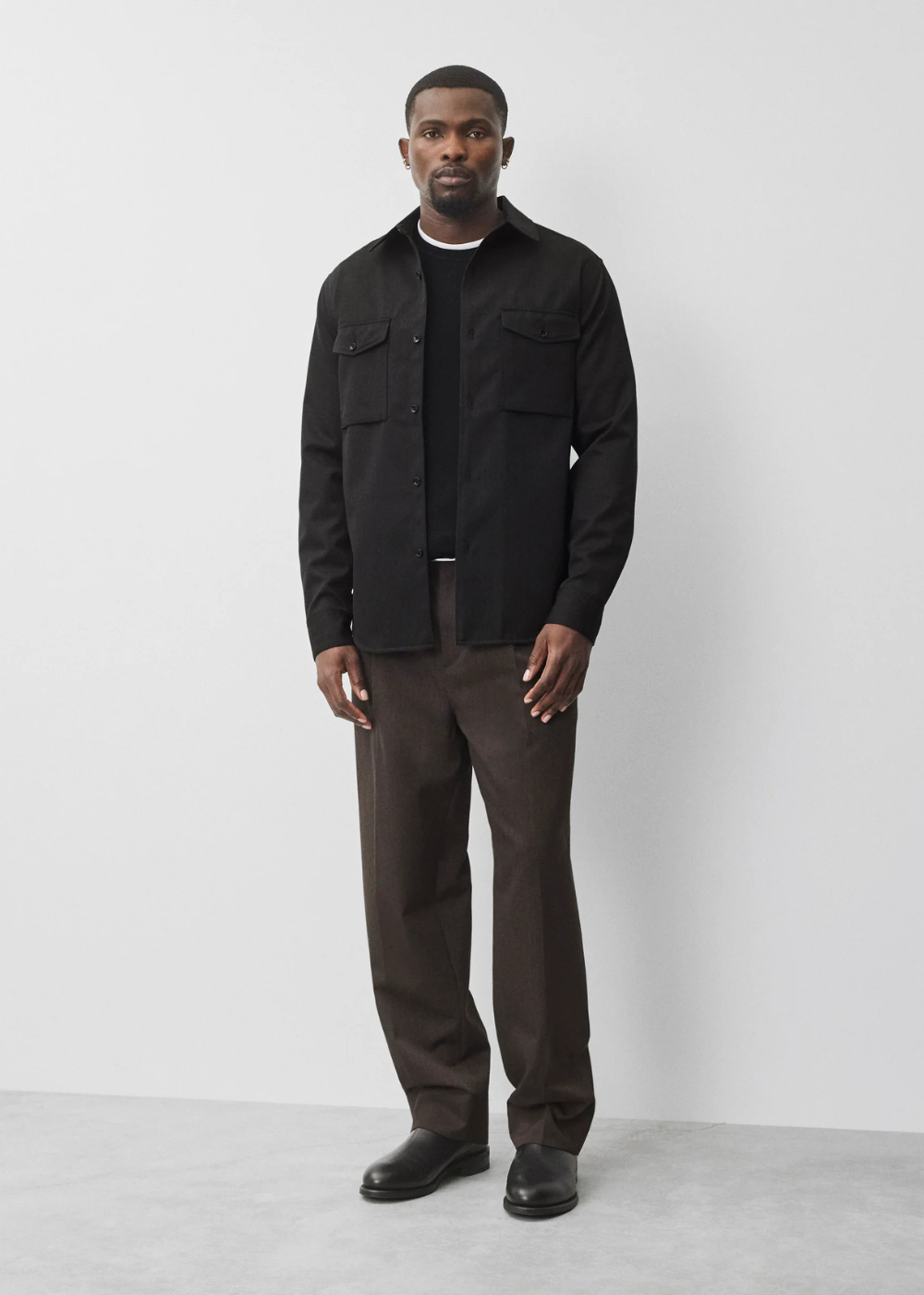 Wool Gabardine Commodore Shirt