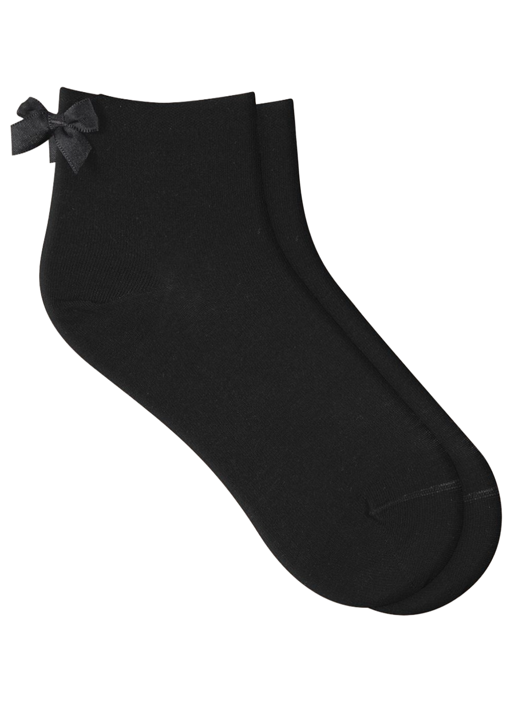 Solid Bow Ankle Socks