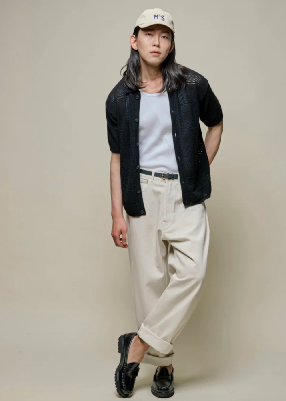 1960s Crochet Cotton Short Sleeve Shirt