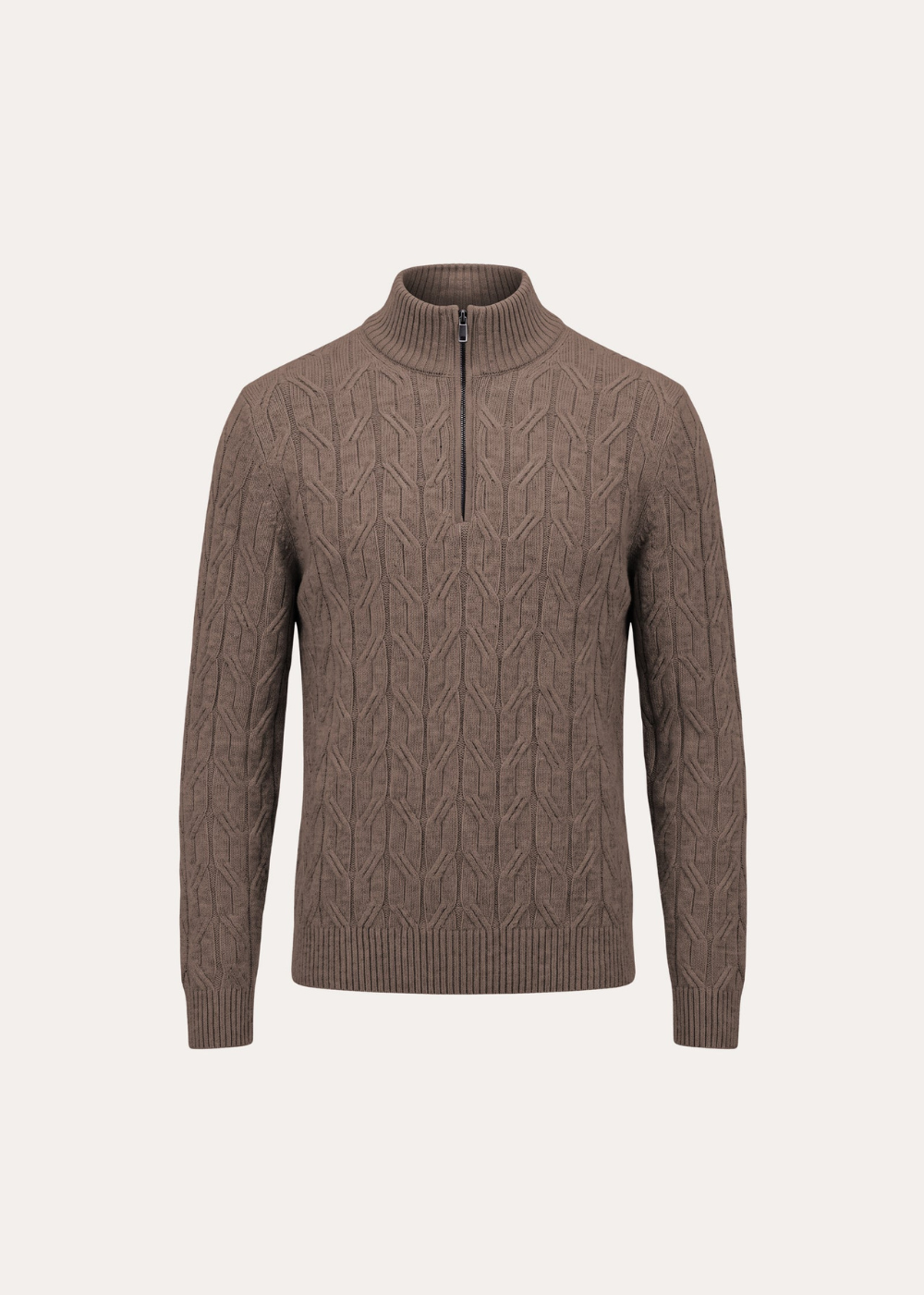 Fancy Cable 1/4 Zip Mock Sweater