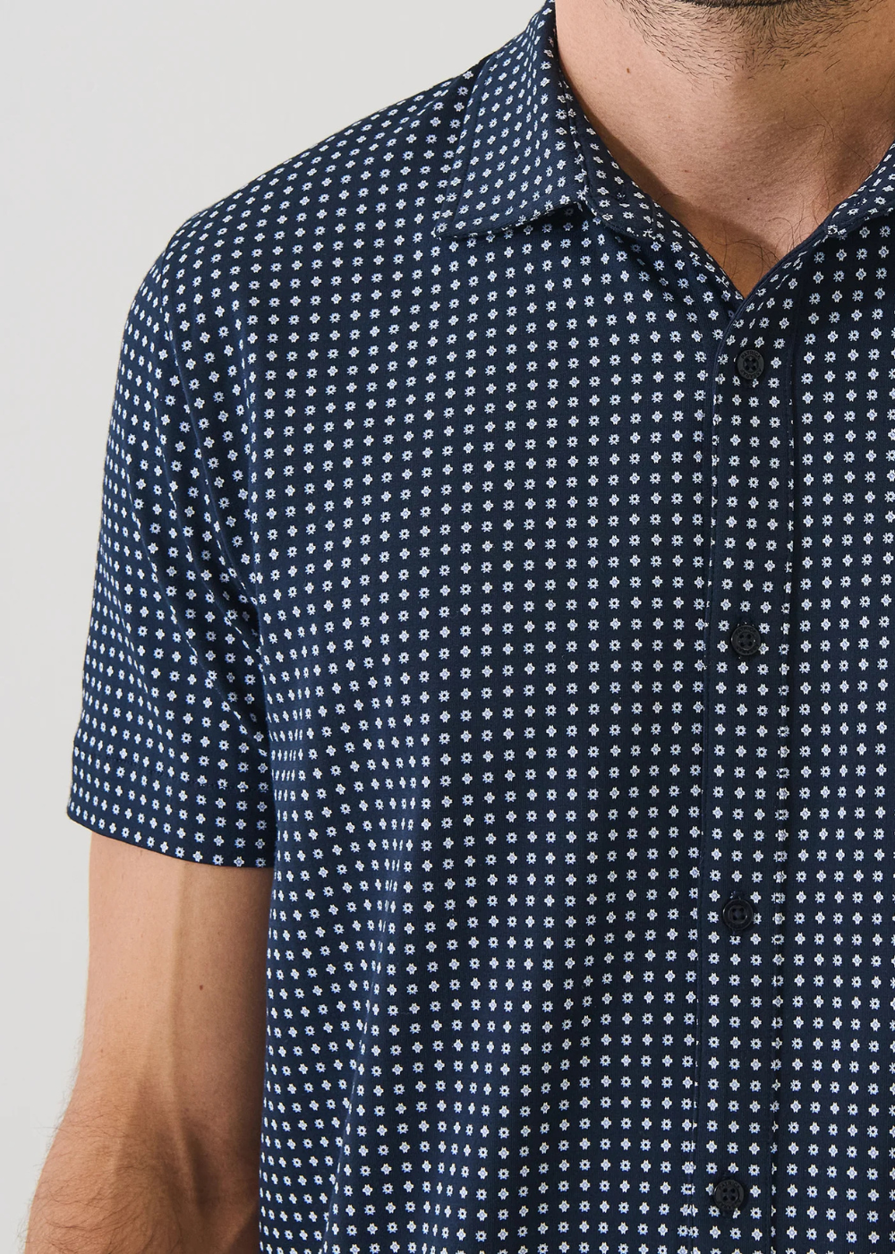Pima Cotton Stretch Geometric Print Shirt
