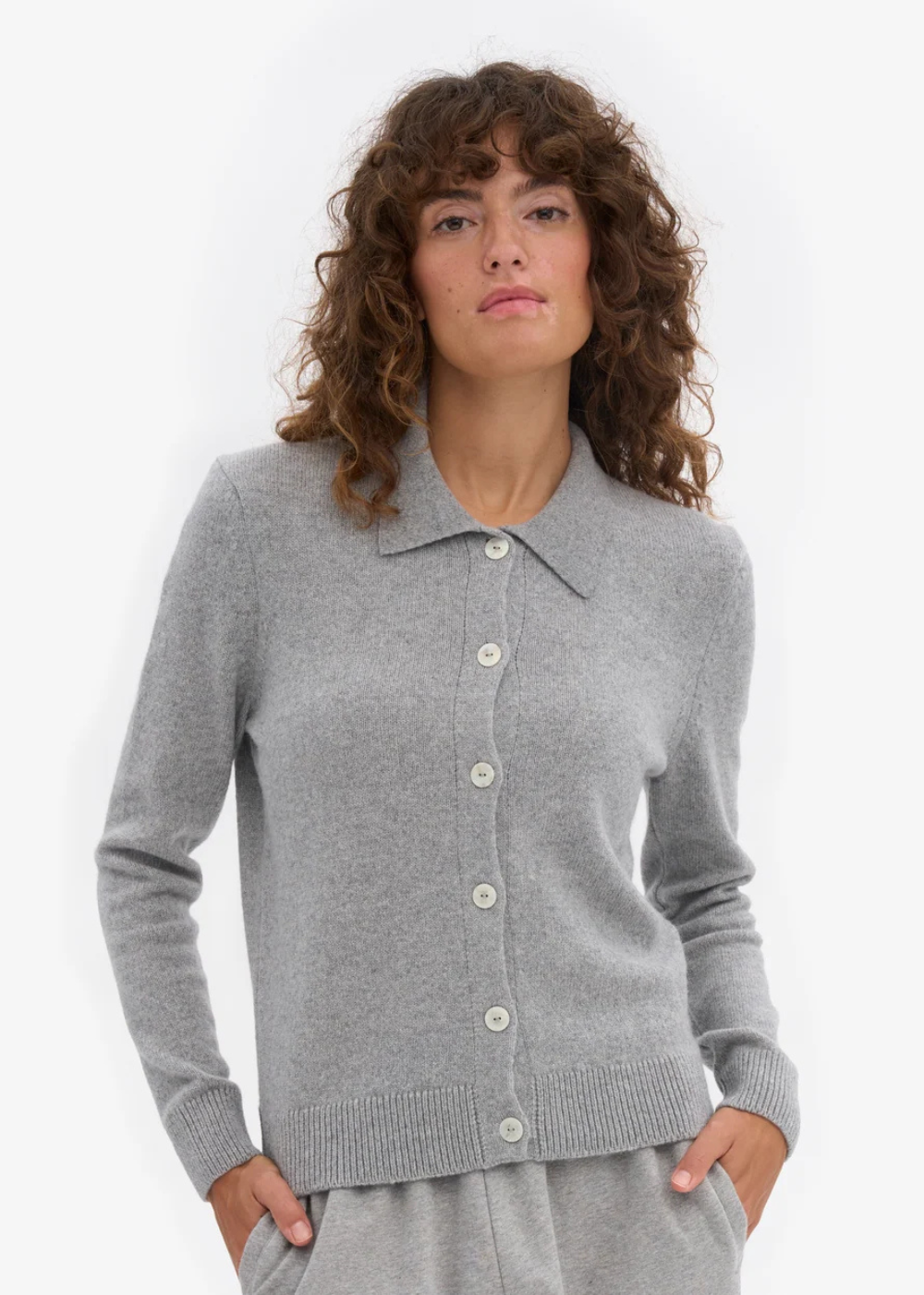 Merino Wool Collar Cardigan