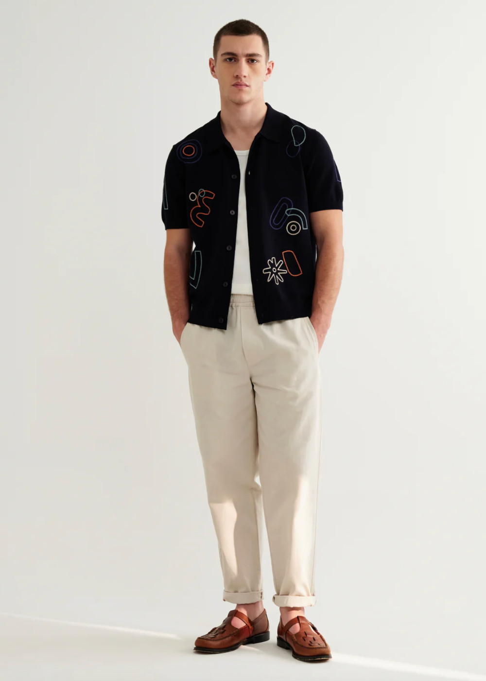 Tellaro SS Shirt Shapes Embroidery