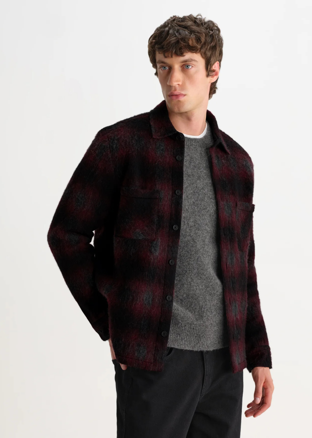Whiting Overshirt Elm Wool Blend Check