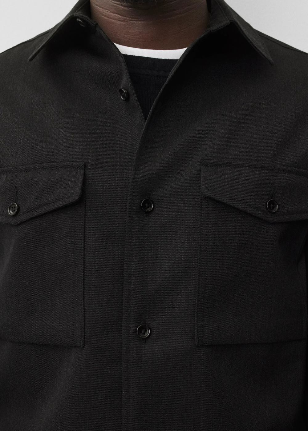 Wool Gabardine Commodore Shirt