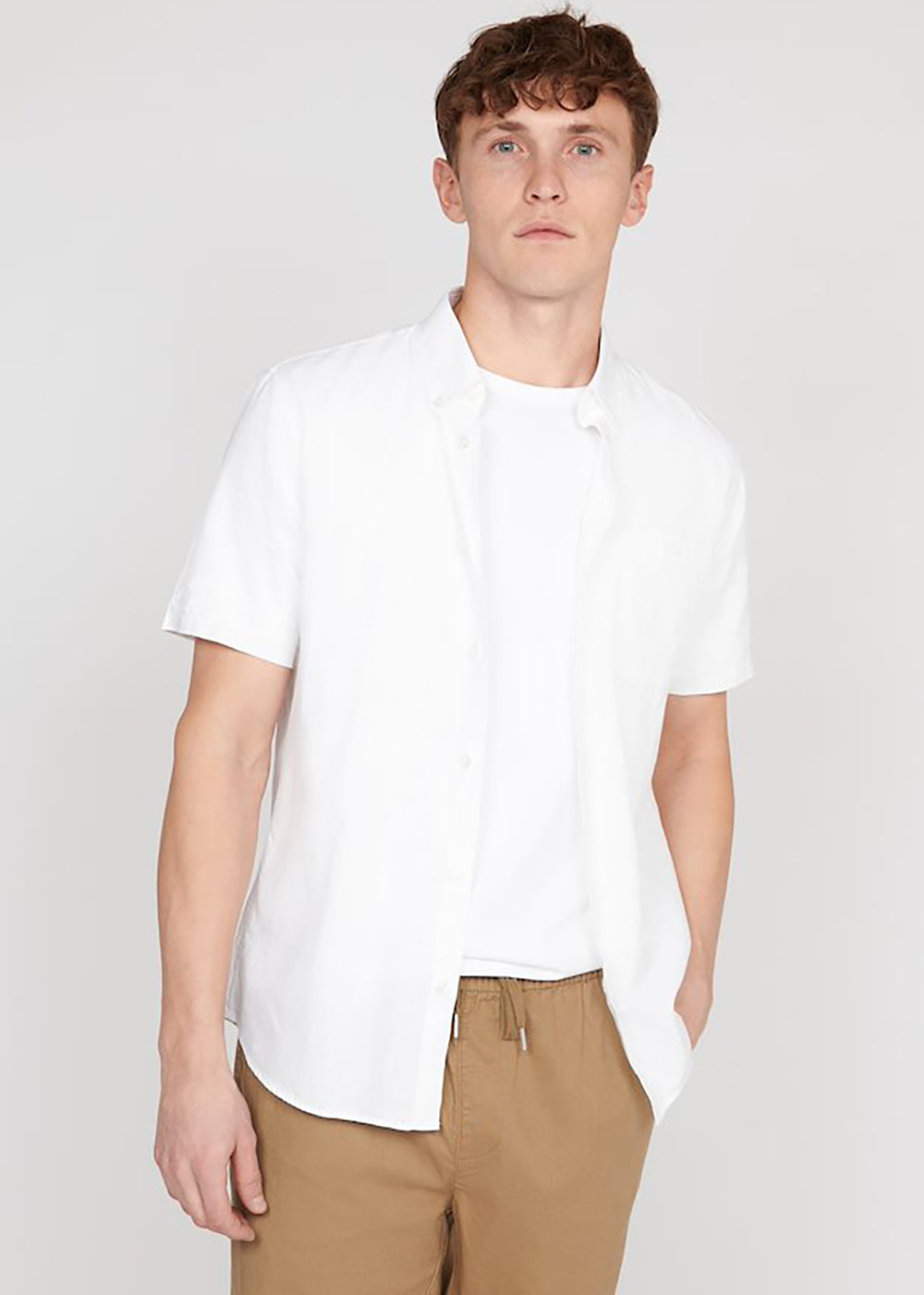 Trostol Button Down Short Sleeve Shirt - White - Matinique Canada - Danali