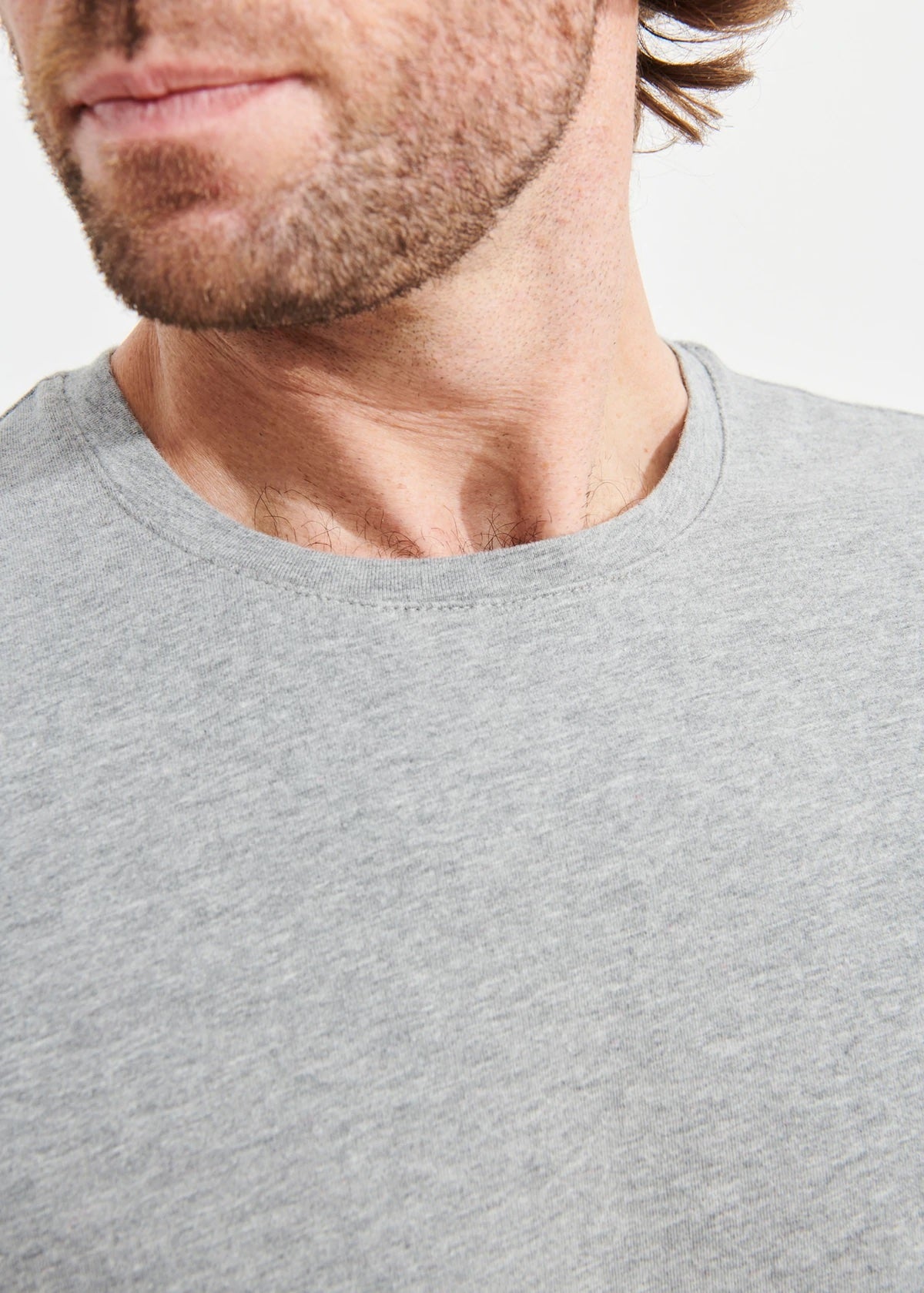Pima Cotton Crew Tee - Patrick Assaraf - Danali - 99A08CB-MistMelange-S