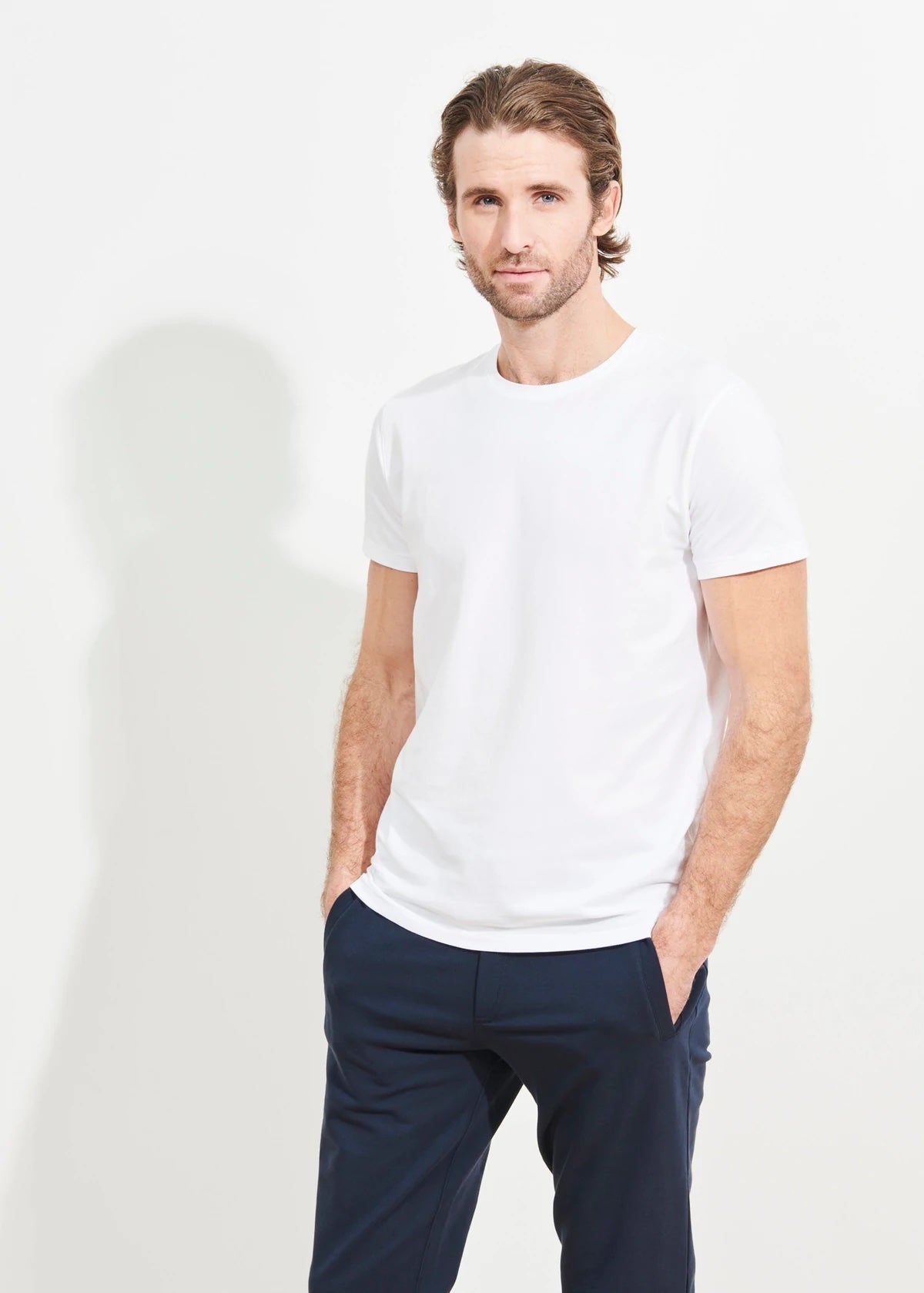 Pima Cotton Crew Tee - White - Patrick Assaraf Canada - Danali