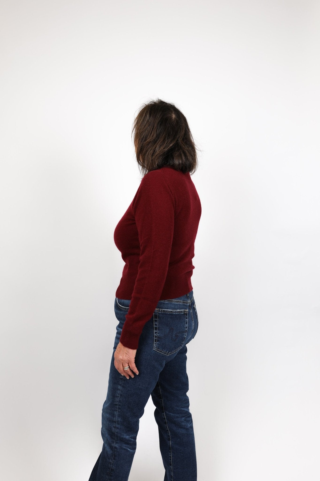 Cashmere Shrunken Mockneck - White + Warren - Danali - 19882-rosewood-XS