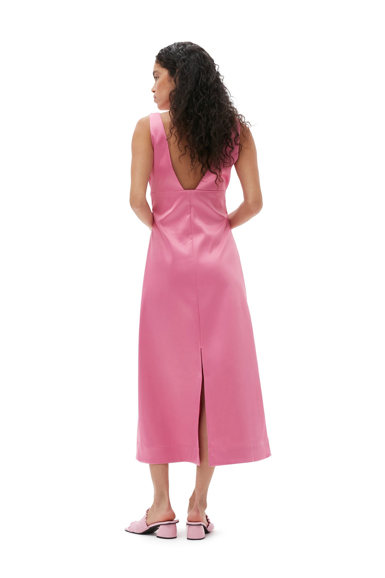 Double Satin Halter-Neck Dress - Ganni - Danali - F8210-892-36