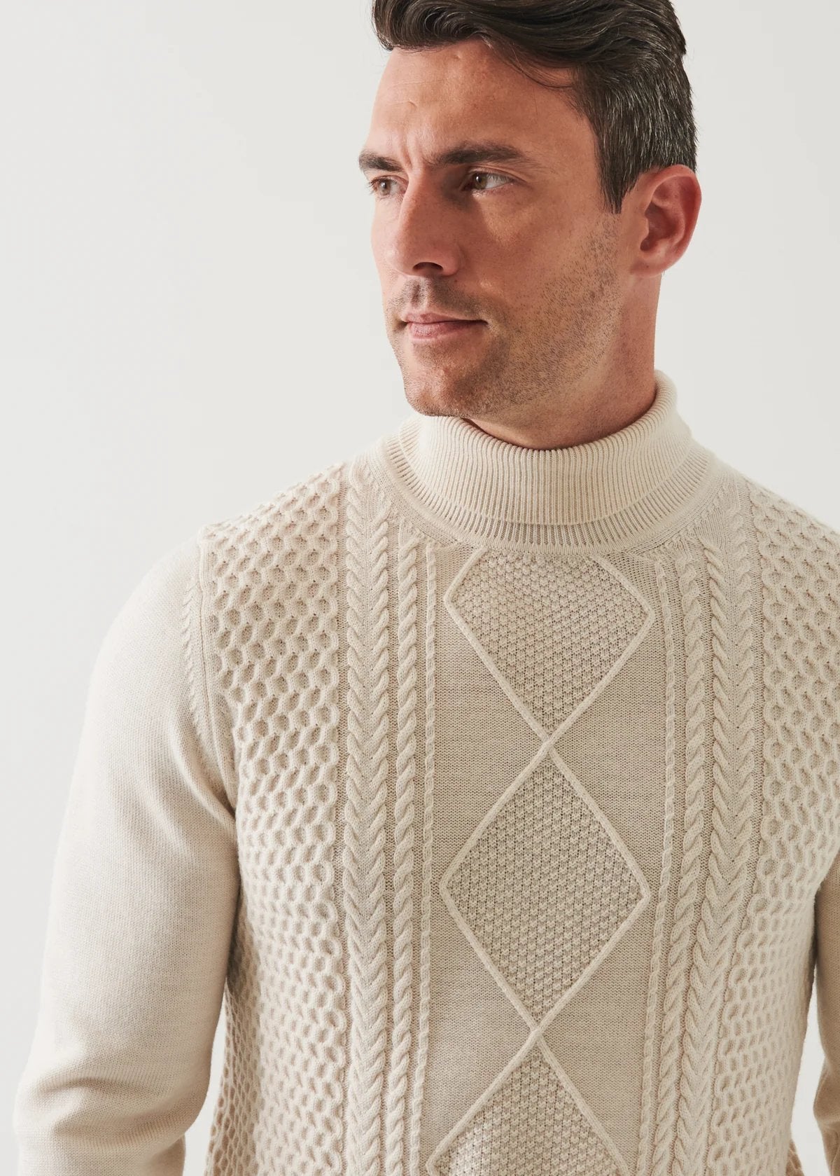 Extrafine Merino Cable Knit Turtleneck - Patrick Assaraf - Danali - P119T14W-128-M