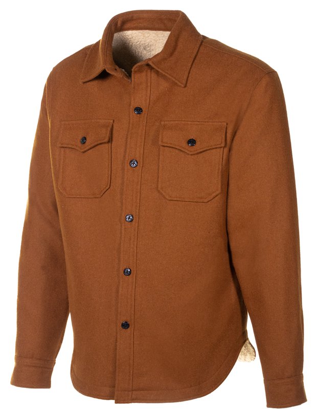 Faux Sherpa Lined CPO Shirt - Schott - Danali - 7116-Coyote-S