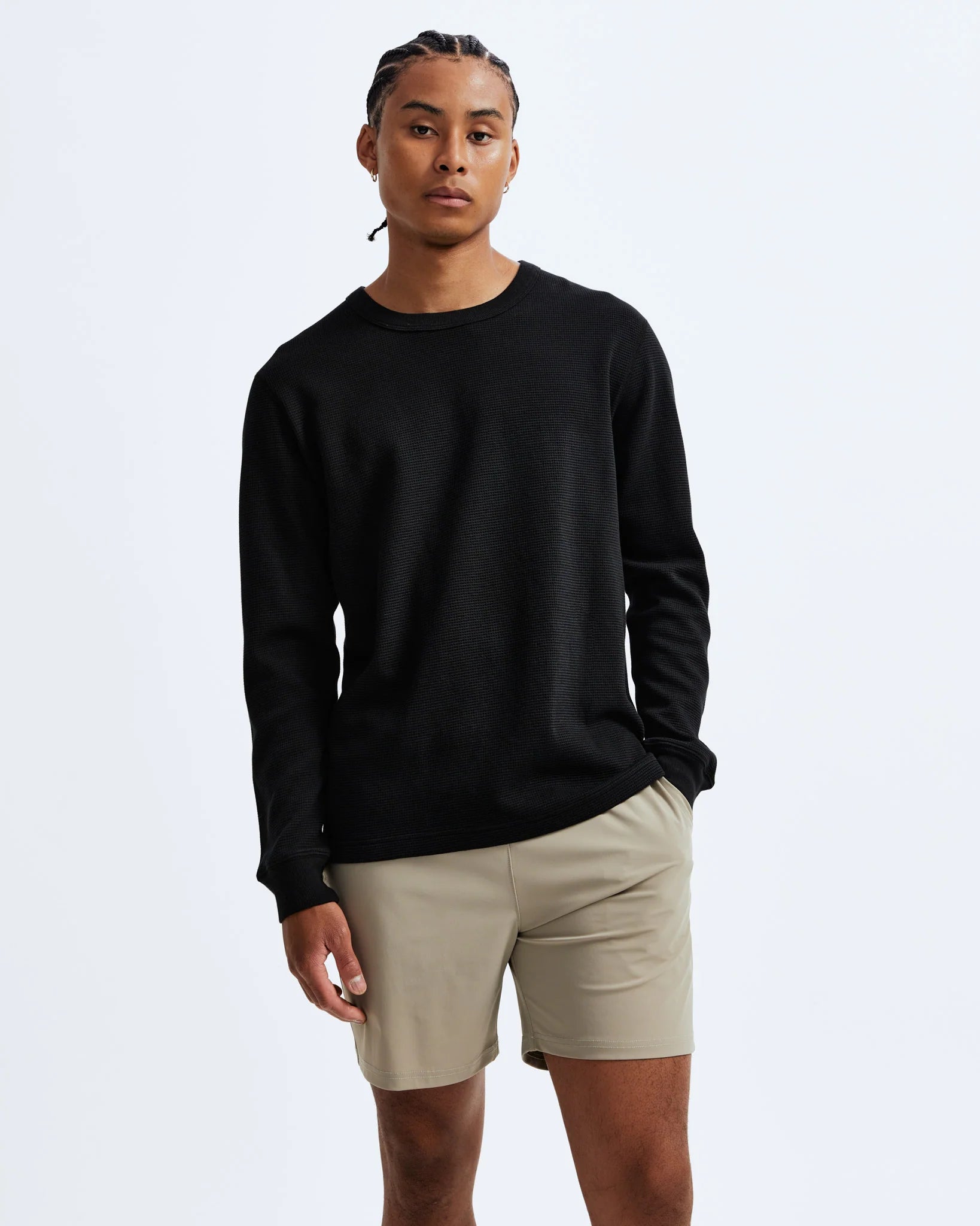 Flatback Waffle Long Sleeve - Reigning Champ - Danali - RC-2268-Black-M