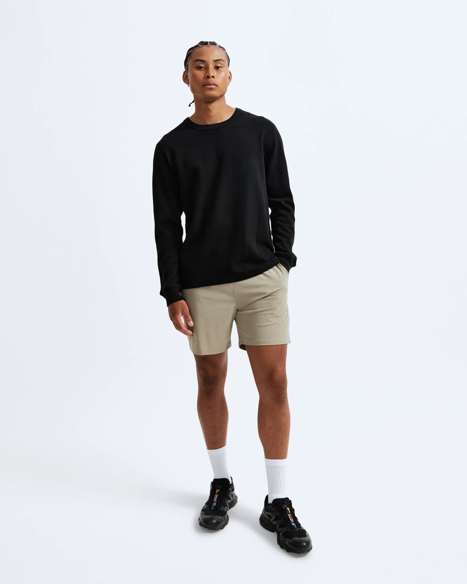 Flatback Waffle Long Sleeve - Reigning Champ - Danali - RC-2268-Black-M