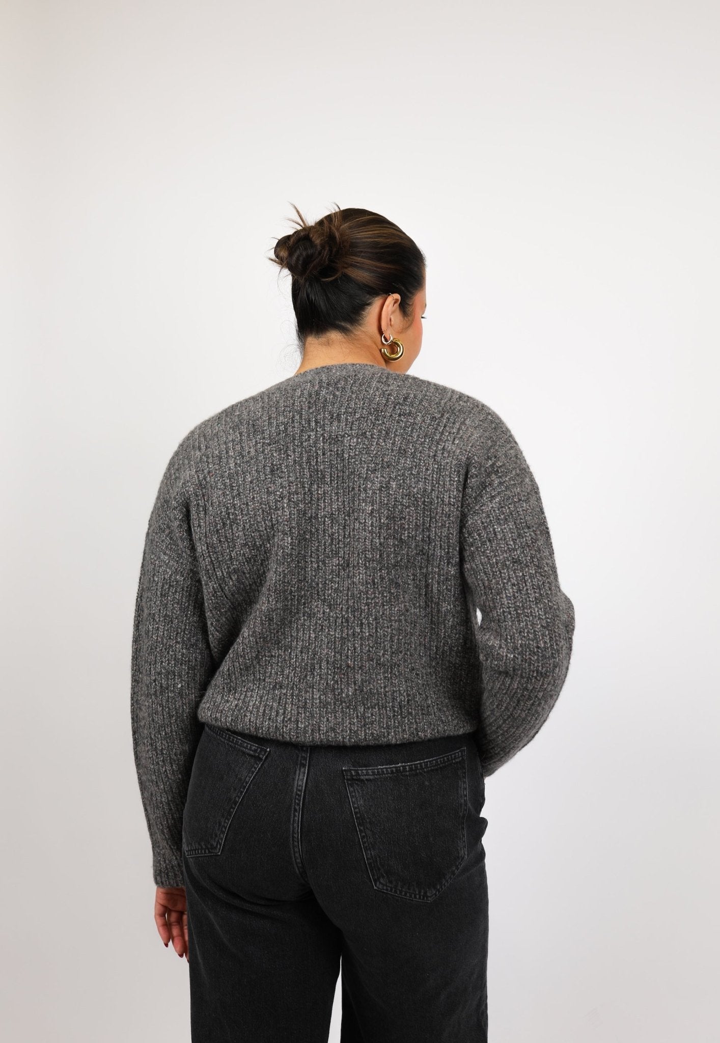 Full Fashioned V Neck Cardigan - Autumn Cashmere - Danali - RWC13479-Asphalt-XS
