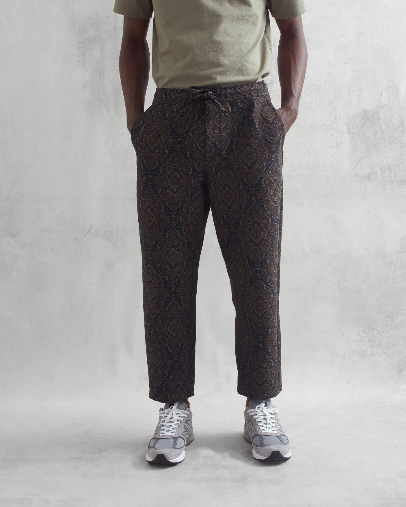 Kurt Trouser Antique Jacquard - Wax London - Danali - AW23-TRO-KUR-BAG-NVG-32