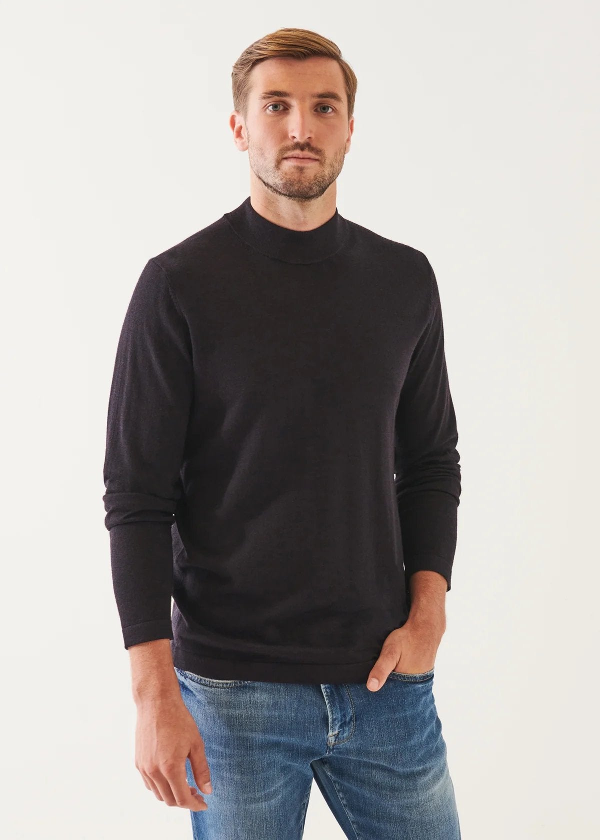 Merino Mock Sweater - Patrick Assaraf - Danali - P114K02-BlackCurrant-M