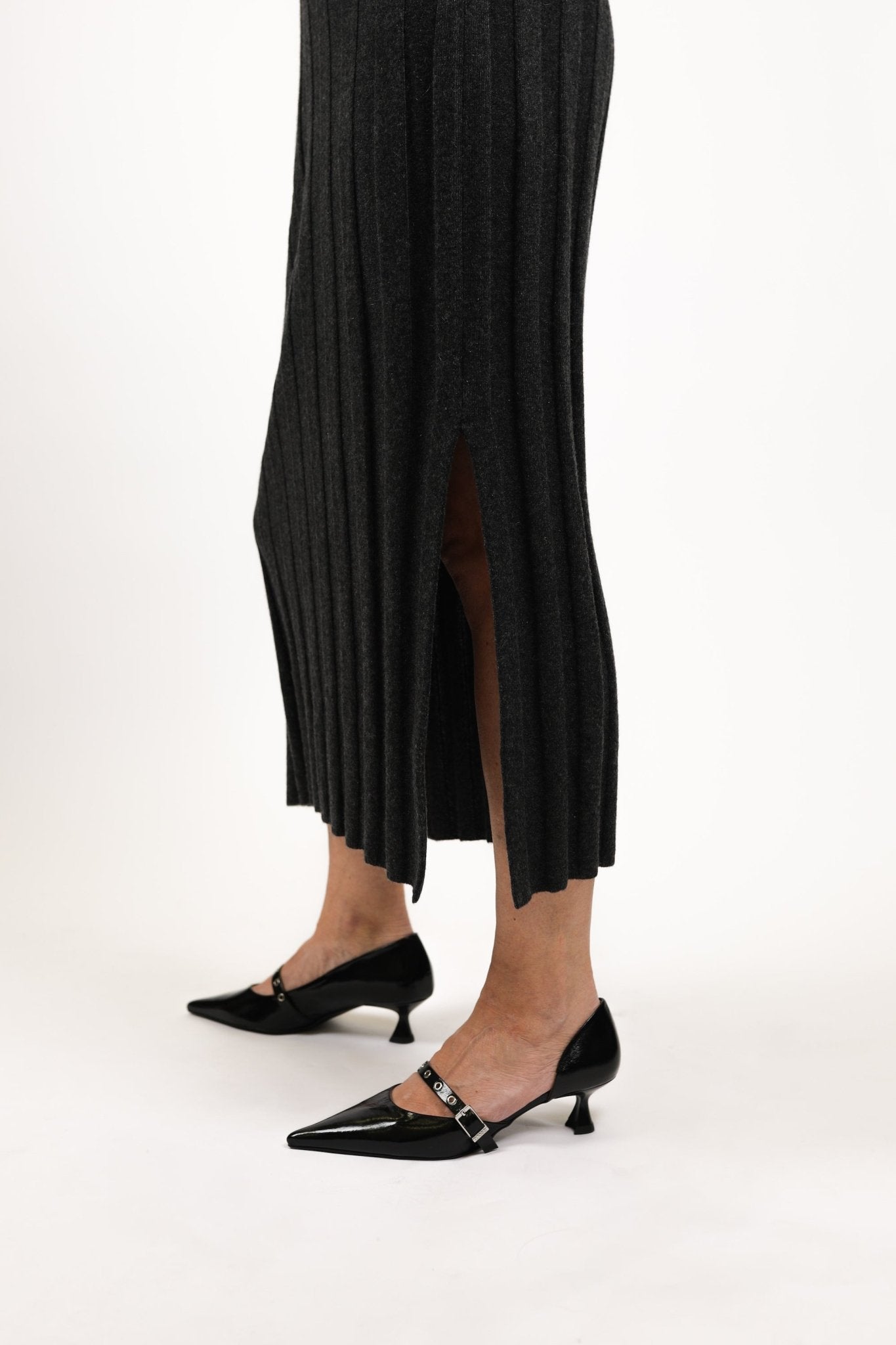 Panel Rib Maxi Turtleneck Dress - Autumn Cashmere - Danali - R13535-Pepper-XS