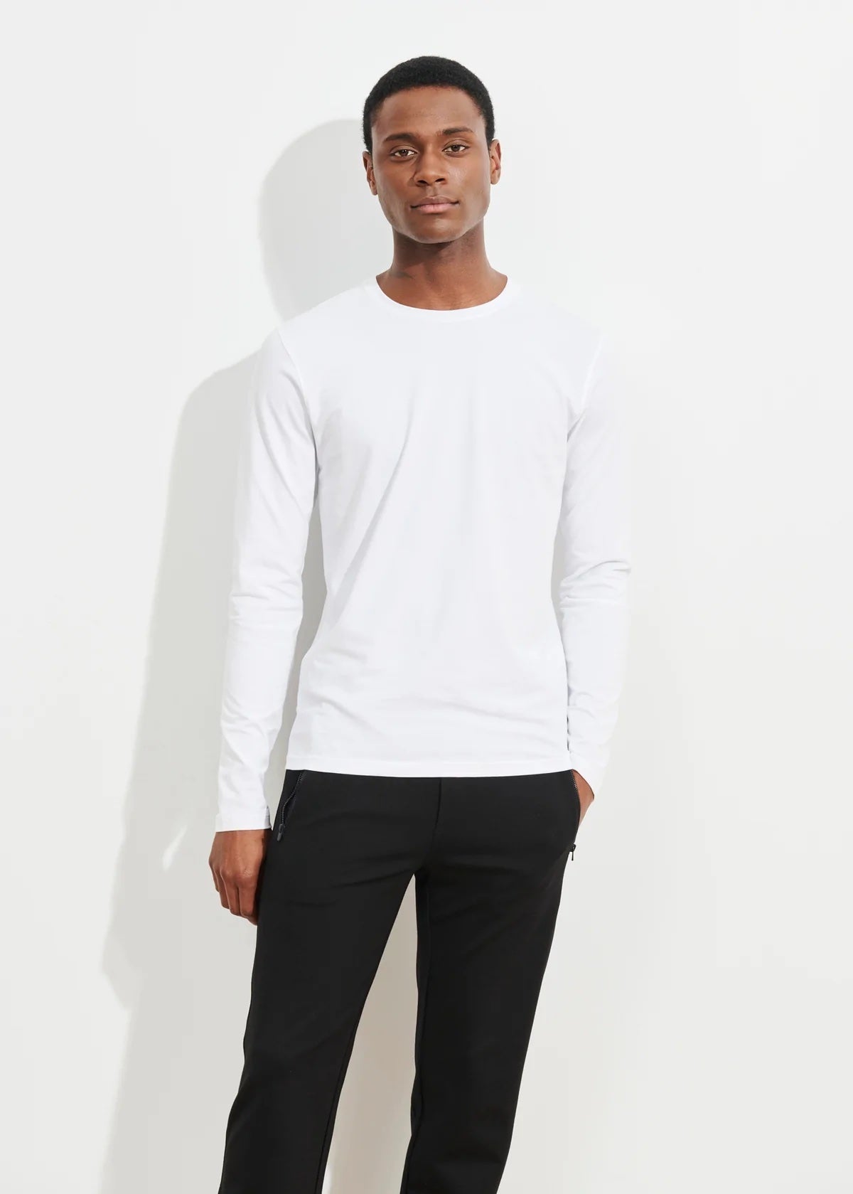 Pima Cotton Long Sleeve Tee - Patrick Assaraf - Danali - 99A08CL-100-S