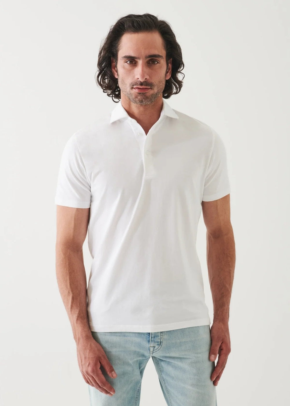 Pima Cotton Stretch Polo - Patrick Assaraf - Danali - P95P24-White-M