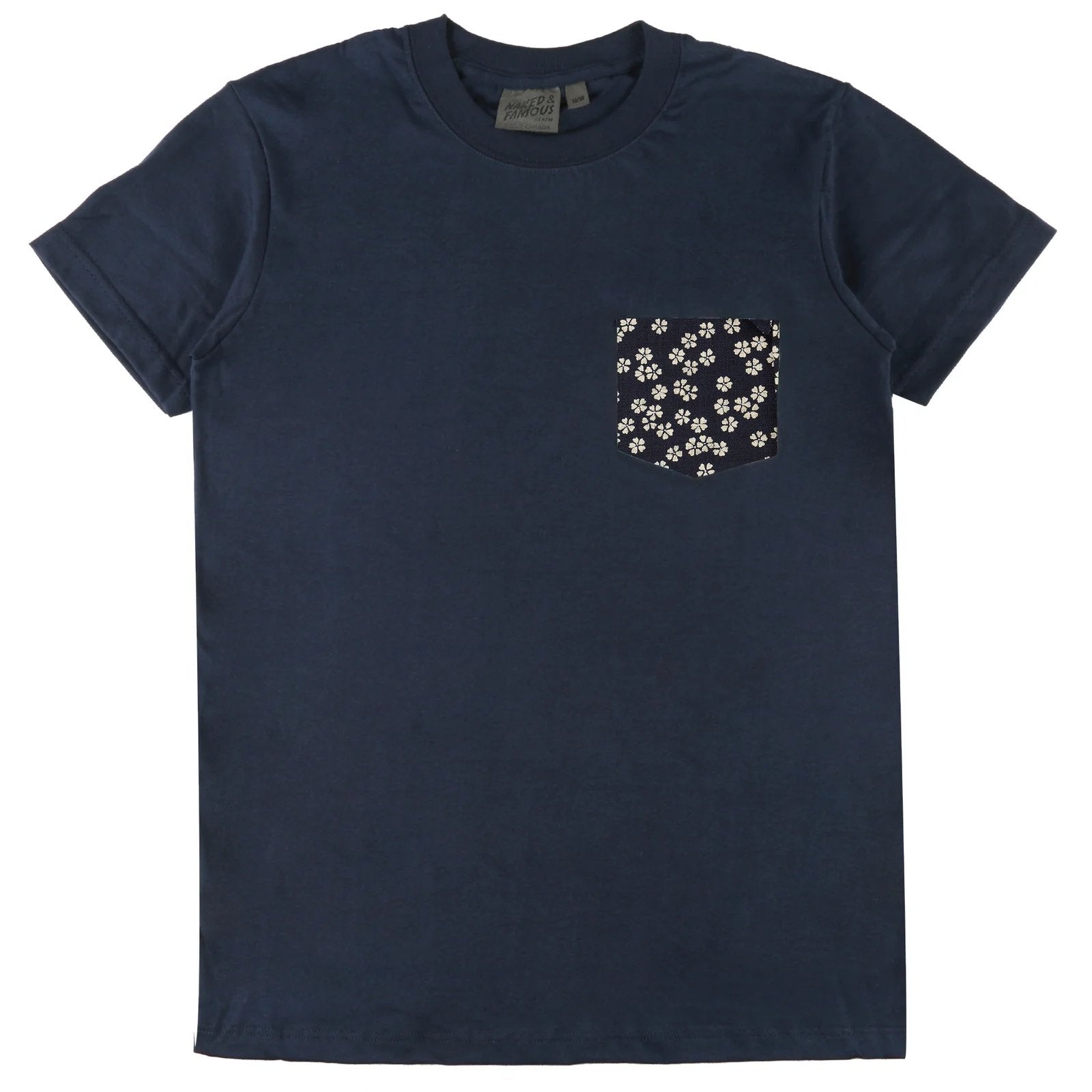 Pocket Tee - Navy + Kimono Flowers - Naked & Famous Denim - Danali - N03883020-S