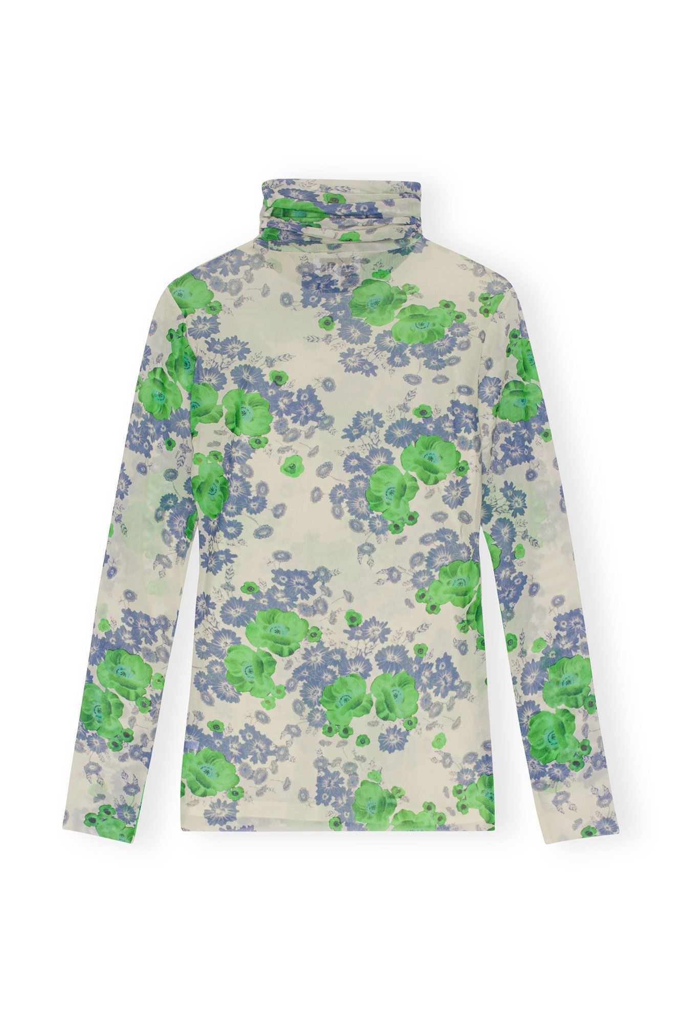 Printed Mesh Long Sleeve Rollneck - Ganni - Danali - T3496-135-36