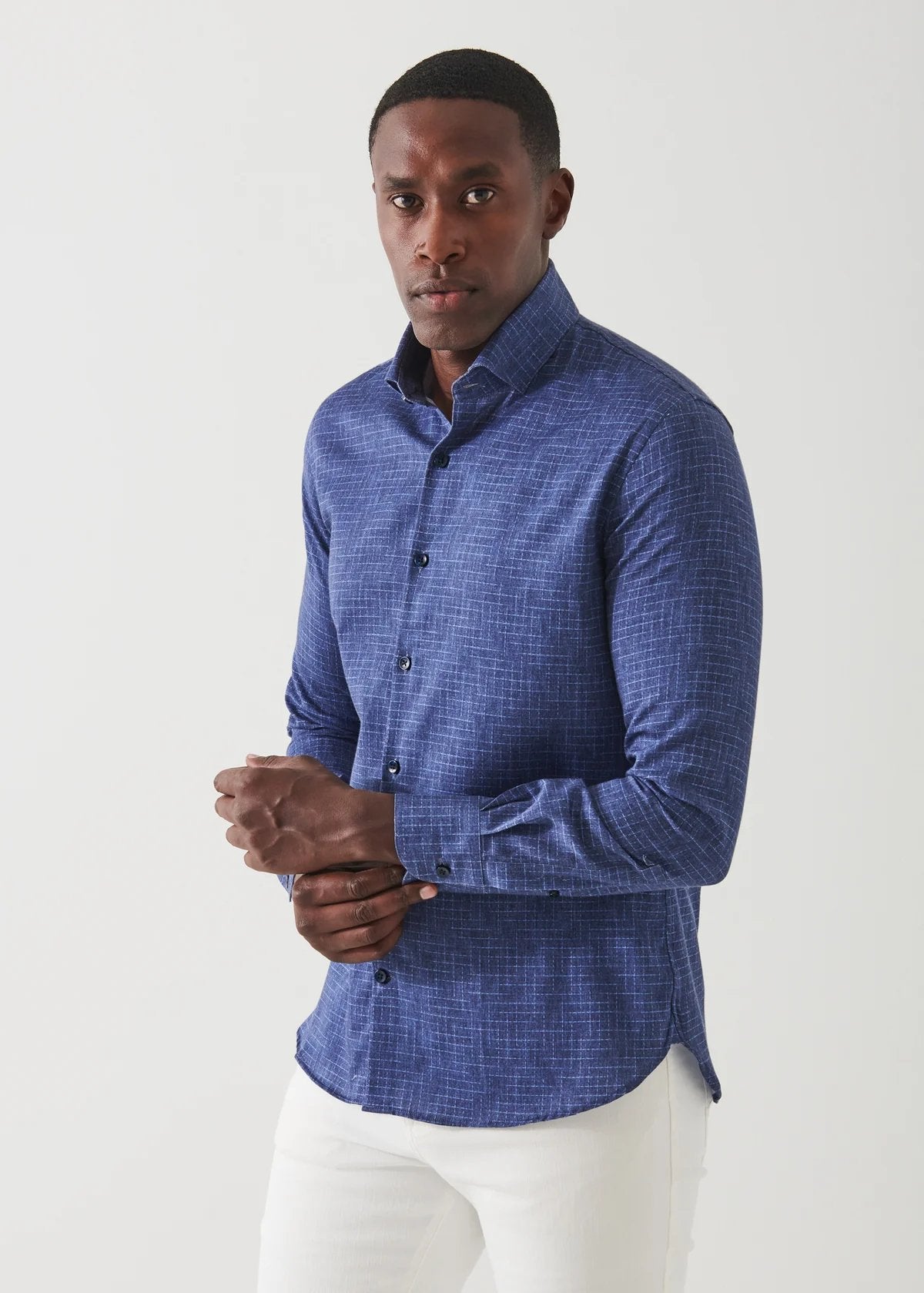 Printed Micro Check Shirt - Patrick Assaraf - Danali - P4205W79W-417-M