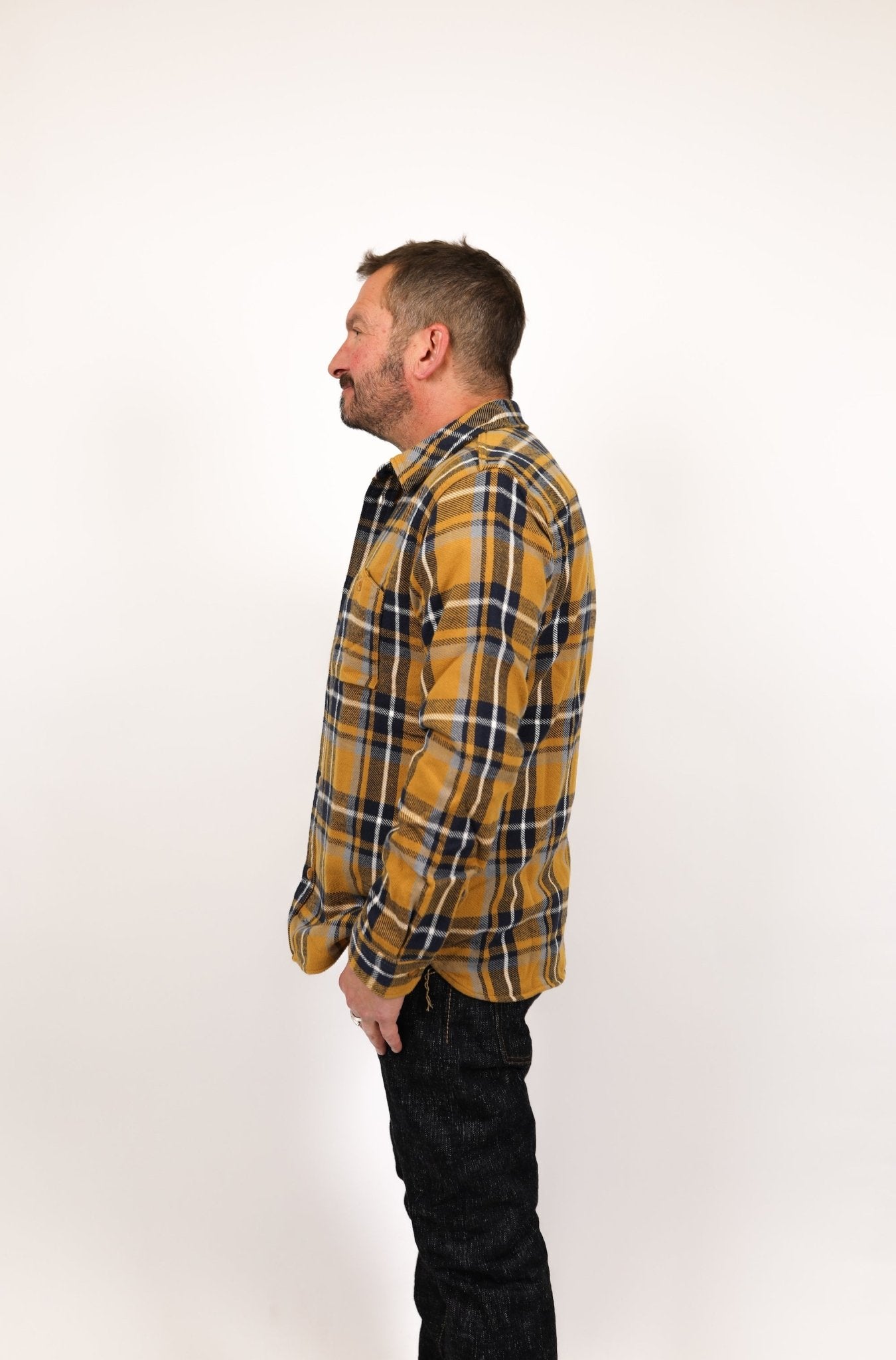 Raised Surface Check Shirt - Pure Blue Japan - Danali - 2222-Ca-Camel-3