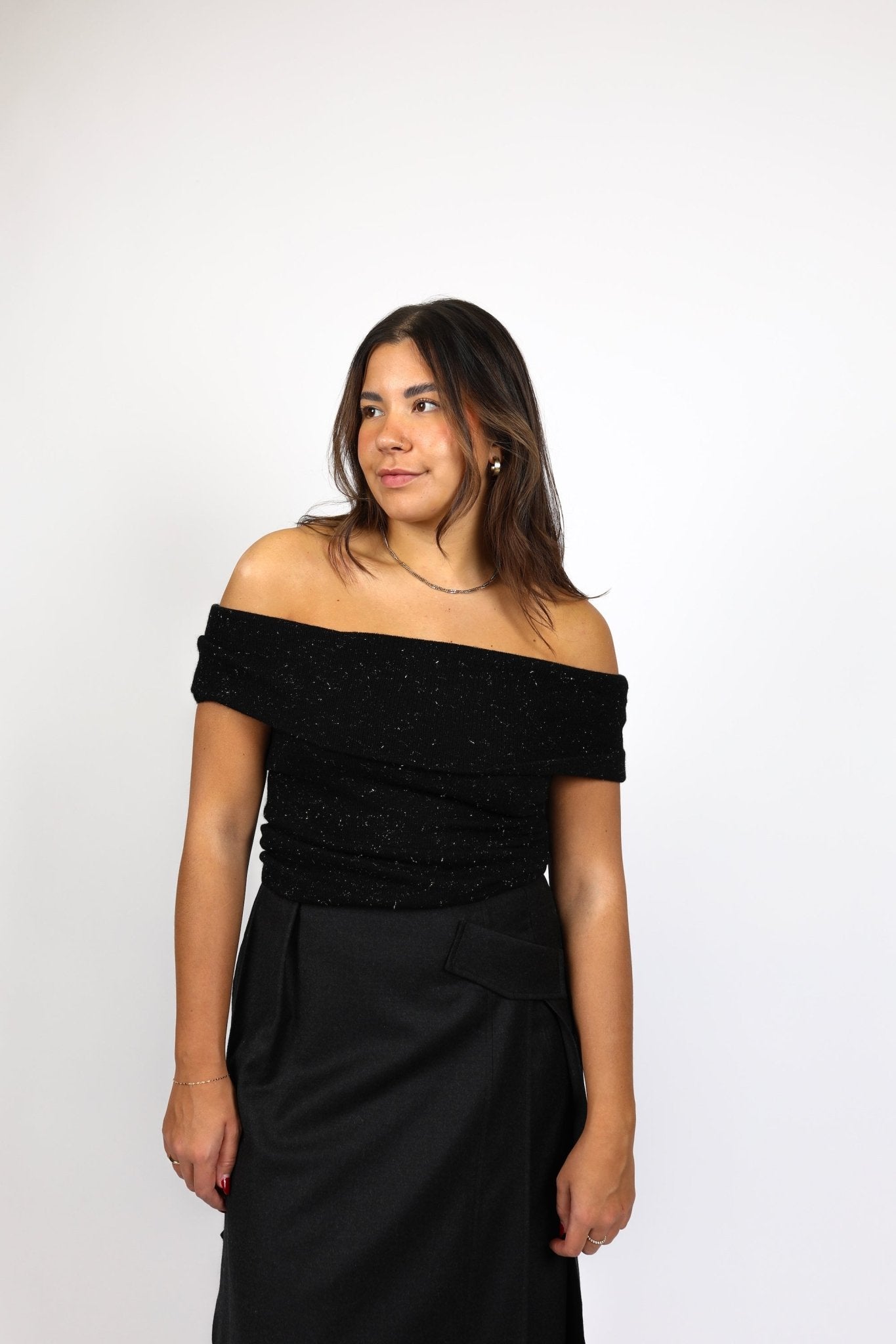 Sleeveless Off-The-Shoulder Sweater - Autumn Cashmere - Danali - RPE13693-Onyx-XS