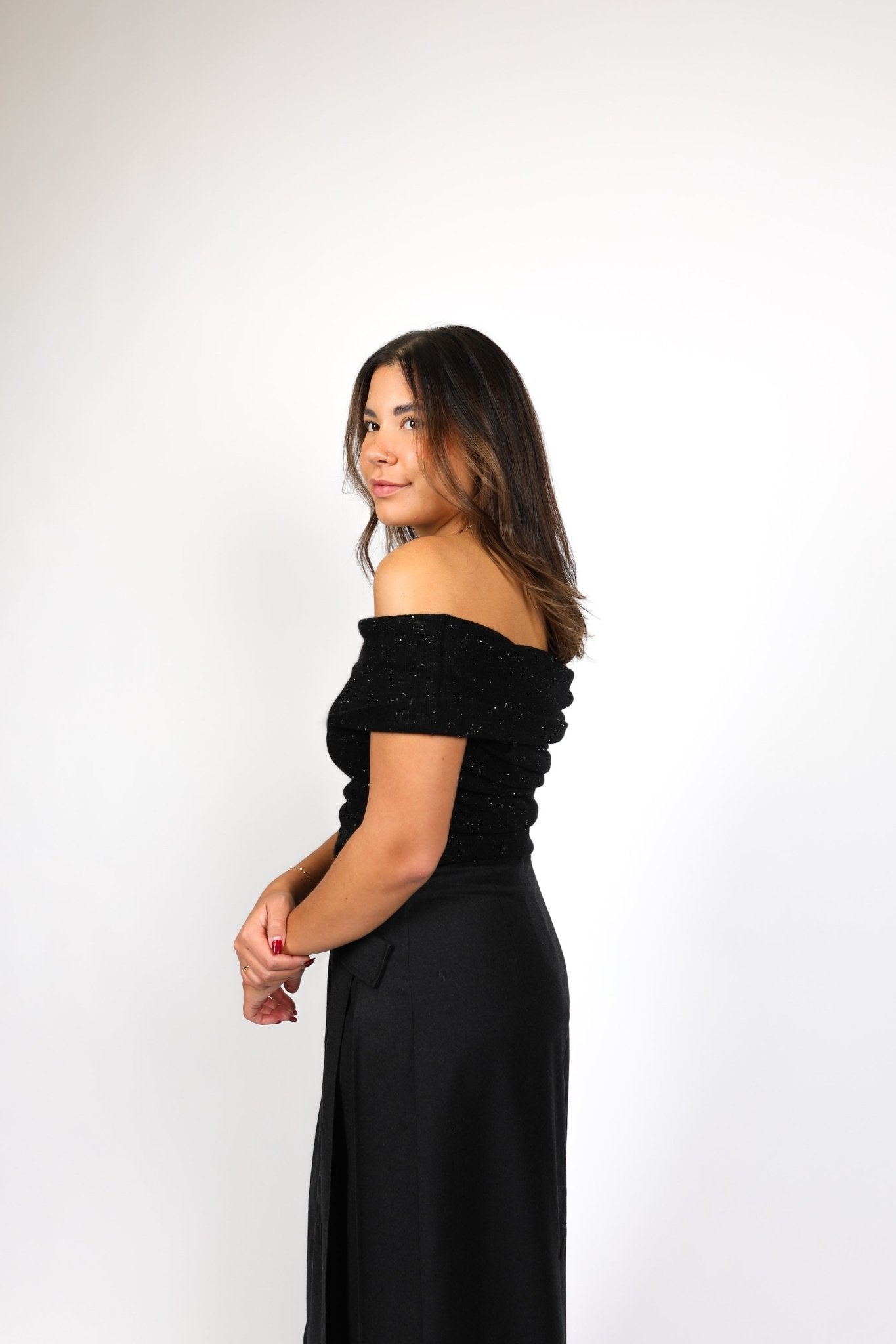 Sleeveless Off-The-Shoulder Sweater - Autumn Cashmere - Danali - RPE13693-Onyx-XS