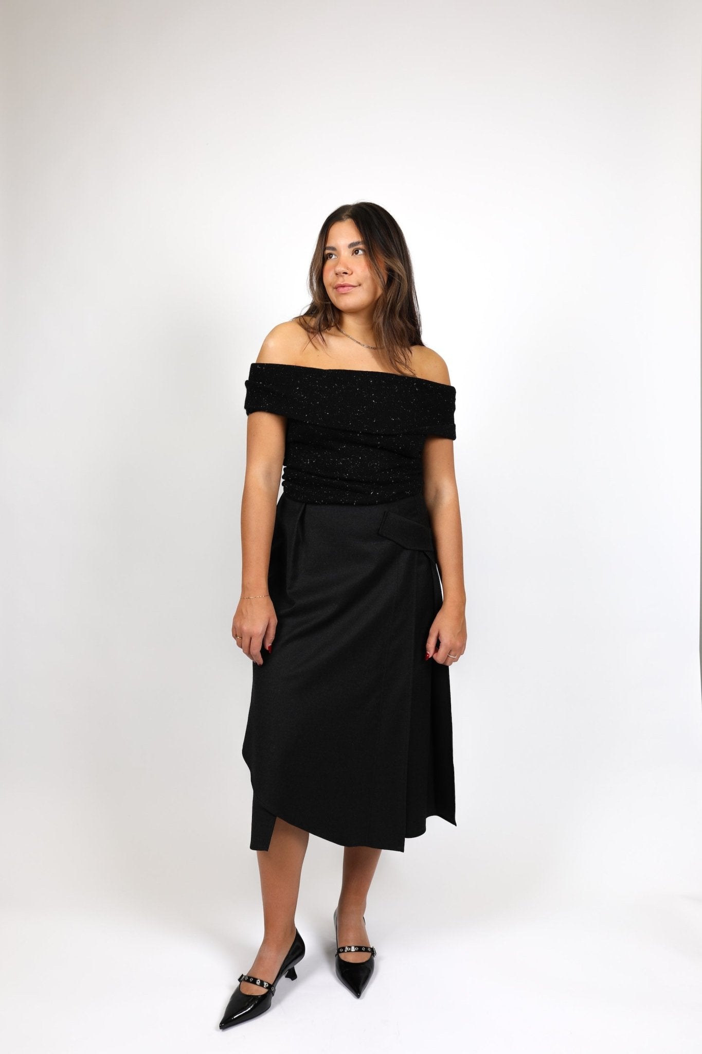 Sleeveless Off-The-Shoulder Sweater - Autumn Cashmere - Danali - RPE13693-Onyx-XS