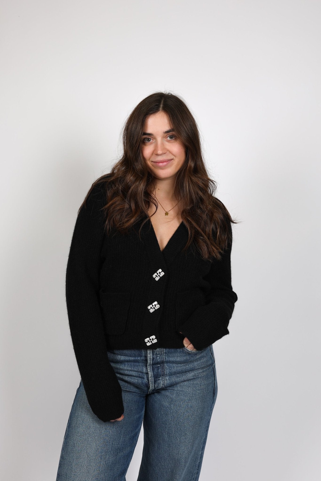 Soft Wool Cardigan - Ganni - Danali - K1962-099-M
