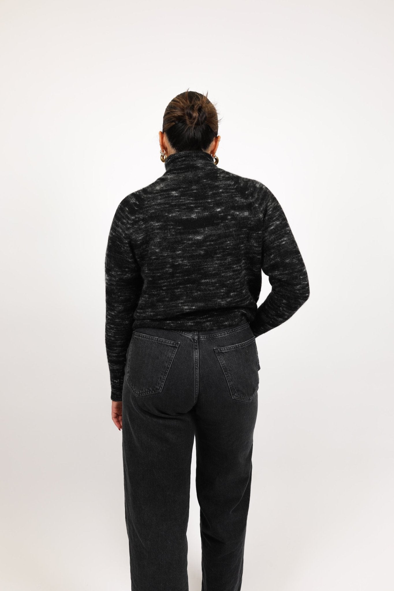 Space Dye Raglan Mock Neck - Autumn Cashmere - Danali - RWP13509-Black-XS