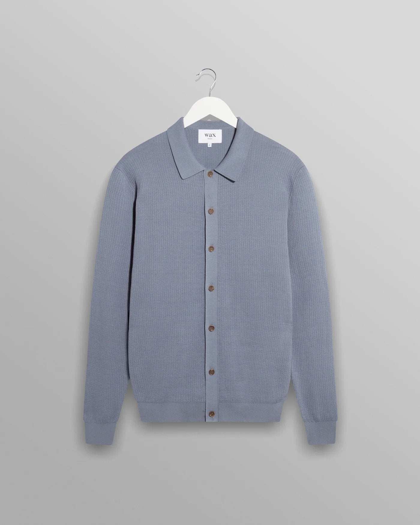 Tristan Texture Rib Shirt - Wax London - Danali - PS24-KNT-TRS-BBY-BLU-M