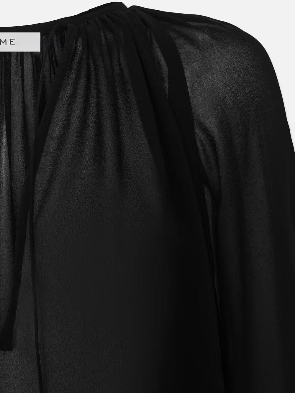 V-Neck Shirred Blouse - Frame - Danali - WW23WBL011-BLK-XS