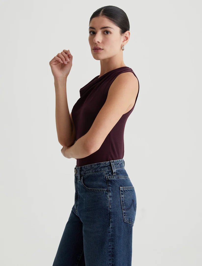 Vibia Cowl Neck Top - AG Jeans - Danali - TTR71398-POIR-XS