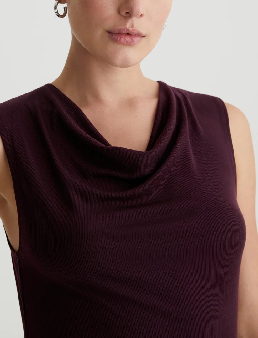 Vibia Cowl Neck Top - AG Jeans - Danali - TTR71398-POIR-XS