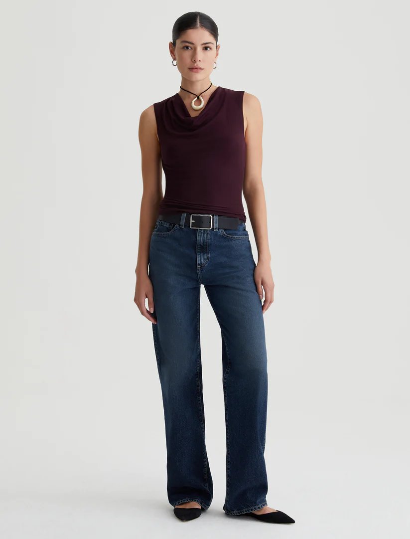 Vibia Cowl Neck Top - AG Jeans - Danali - TTR71398-POIR-XS