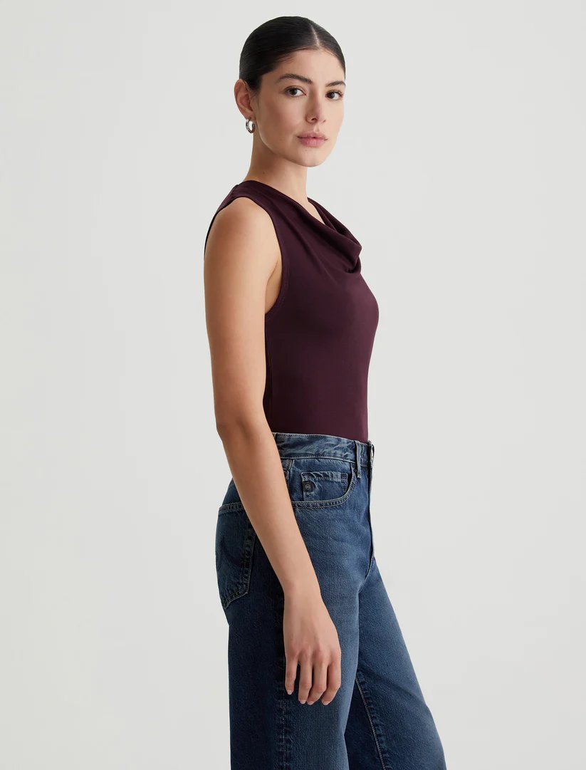 Vibia Cowl Neck Top - AG Jeans - Danali - TTR71398-POIR-XS