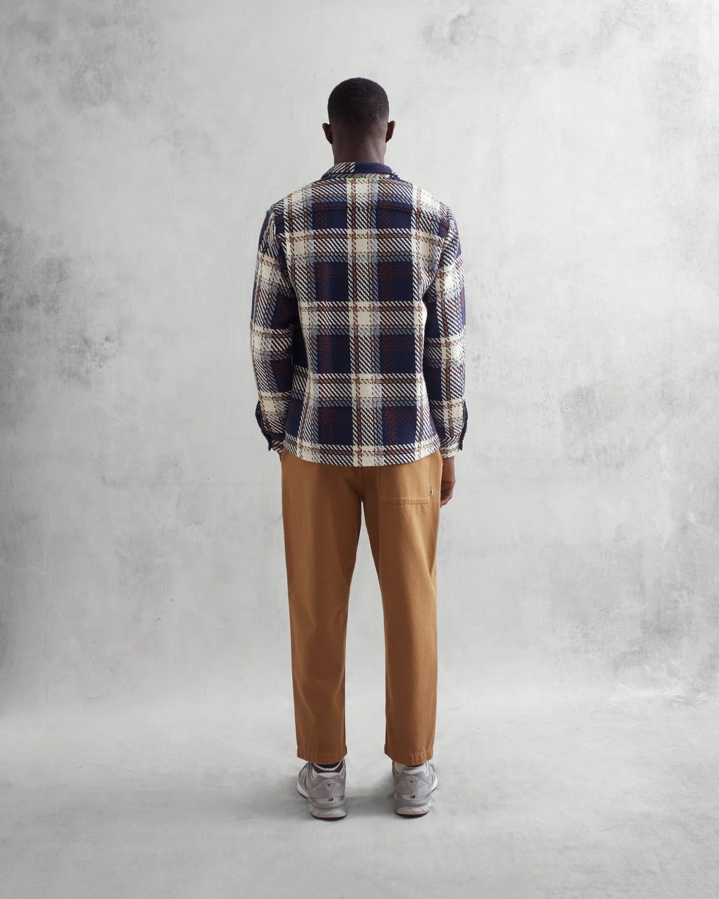 Whiting Overshirt Astro Check - Wax London - Danali - AW23-OSH-WHI-BAV-NVY-M