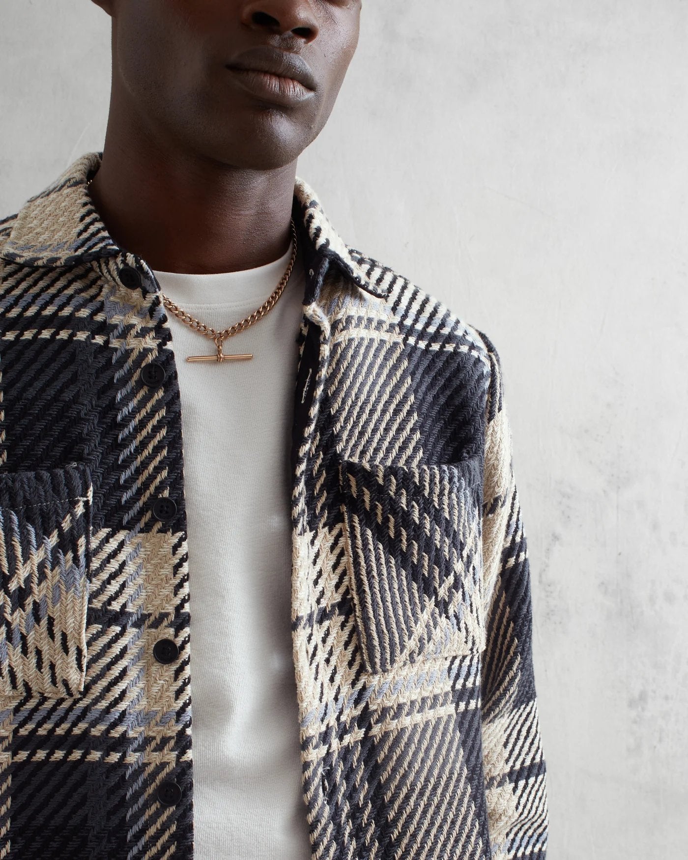 Whiting Overshirt Spear Check - Wax London - Danali - AW23-OSH-WHI-AWY-BLE-M