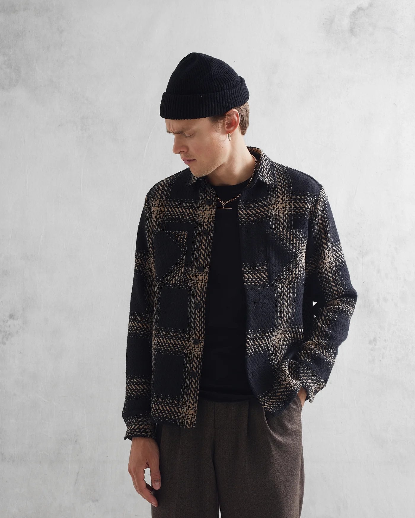 Whiting Overshirt Zap Check - Wax London - Danali - AW23-OSH-WHI-ASF-BBE-S