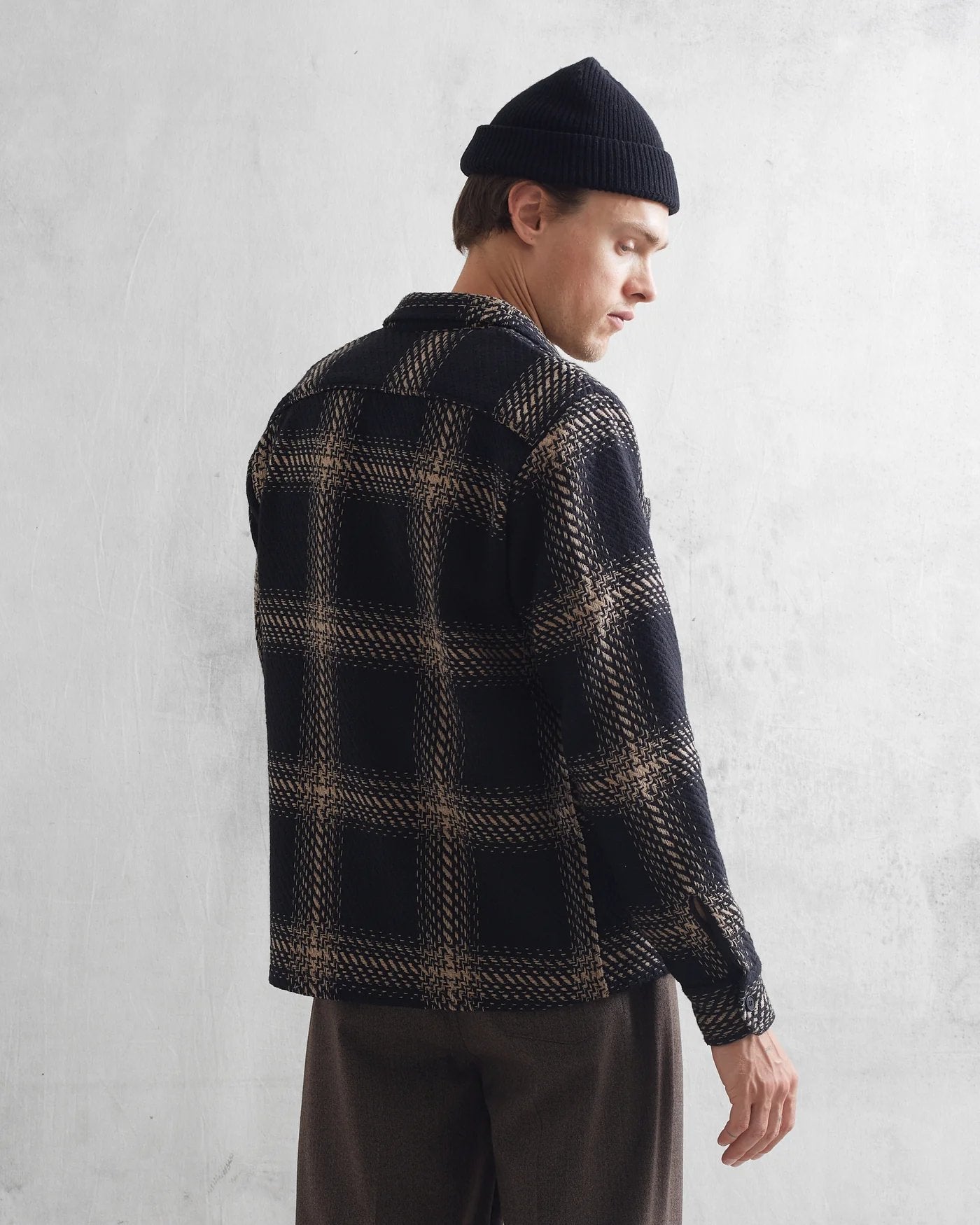 Whiting Overshirt Zap Check - Wax London - Danali - AW23-OSH-WHI-ASF-BBE-S